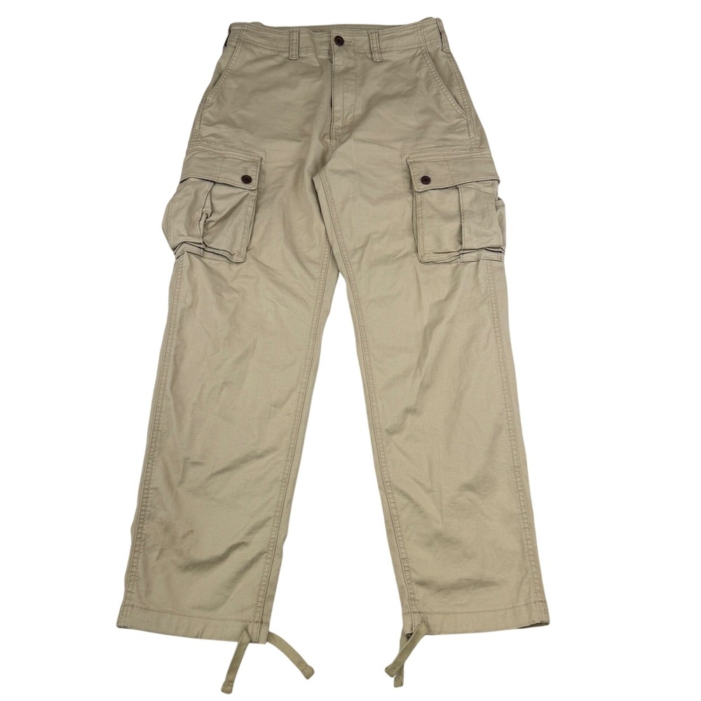 American Eagle Flex Cargo Pants Mens 29x32 Khaki Straight Leg Utility Drawstring